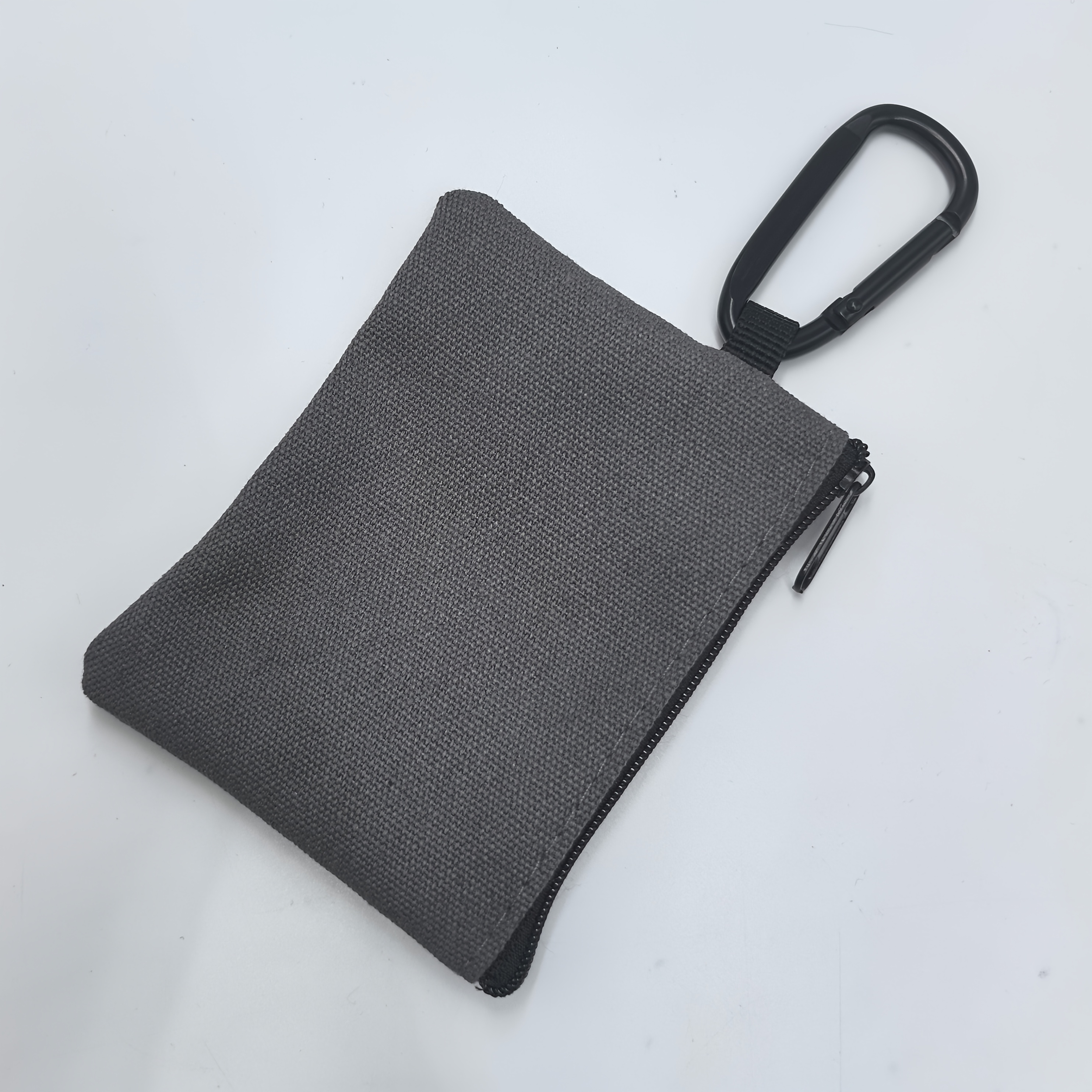 TEMU Portafoglio da appendere in tela Mini Porta monete con moschettone Porta carte Portatile Borsa in tessuto portatile da Porta documenti