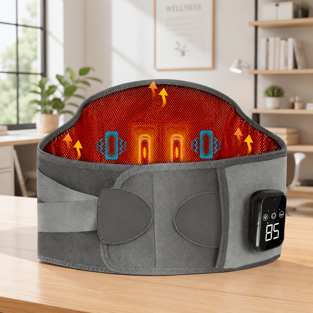 Wearable Lower Back Massager with Wireless Heating Pad