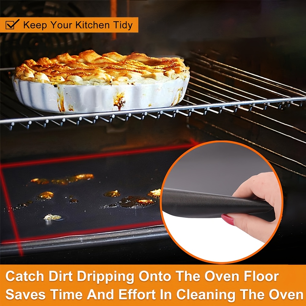 

1pc, Large Oven Liners For Bottom Of Oven, 15.7''x 23.6'', Heavy Duty Reusable Oven Mat, Baking Mat For Electric, Gas, Toaster Ovens, Grills, Kitchen Friendly Cooking Accessory