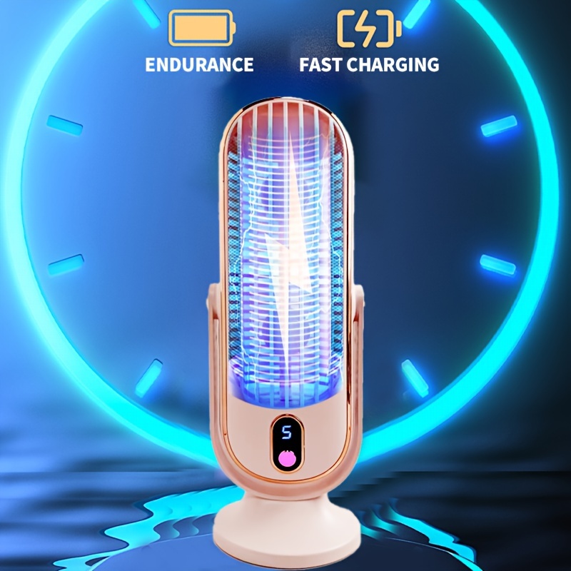 1pc portable dual   with large battery 5 speed   table fan 720 oscillating usb rechargeable lithium battery powered cooling fan for home   camping outdoor rv   adjustable angle button control plastic material ideal for christmas and valentines gift details 7