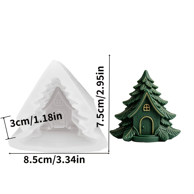TEMU Stampo in a forma di cottage natalizio, 1 pz | Stampo per candele di aromaterapia, ornamenti natalizi in gesso, opere d' in resina epossidica |