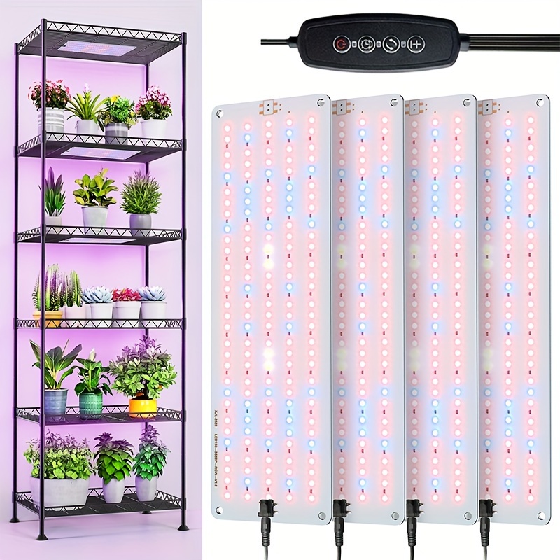 

2/4pcs Grow Lights, Full Plant Lights For Indoor Growth, With Automatic Timer 3/6/12h, 10 Dimming Levels And 3 Lighting , 154 Led Grow Light Panels For Seed Start, Vegetables And Flowering