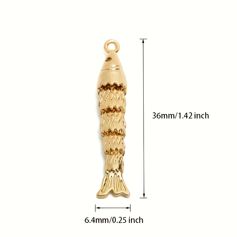 3D Articulated Fish Charms with Copper and Zirconia