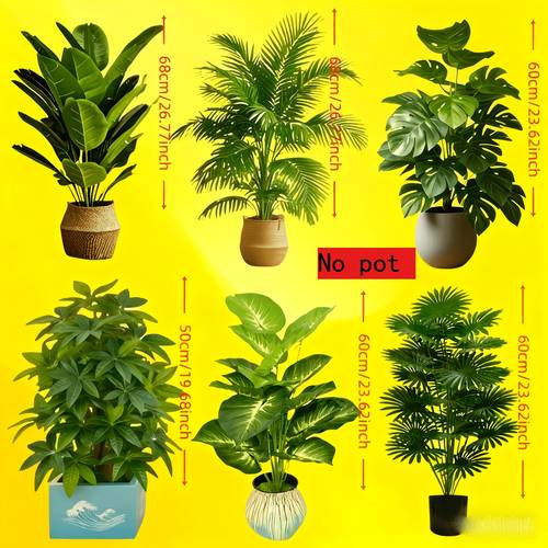 6pcs large artificial palm tree paradise tree set realistic low maintenance indoor outdoor plants with foliage floor standing decor for weddings parties gardens christmas munich beer festival no maintenance