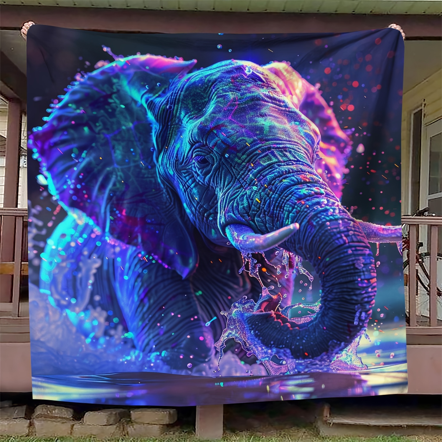 

1pc Dream Elephant Pattern Blanket Soft Tv Show Blanket Flannel Sofa Blanket Warm Nap Throw Blanket For Bed Sofa Couch