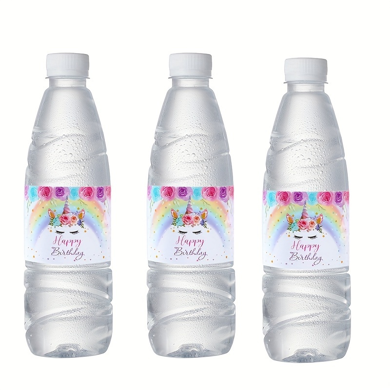 

Lot de 10 Autocollants pour Bouteille d'Eau sur le Thème des Licornes, 9x2.2 Pouces - Parfaits pour les Fêtes d'Anniversaire, & Douches de Jeunes