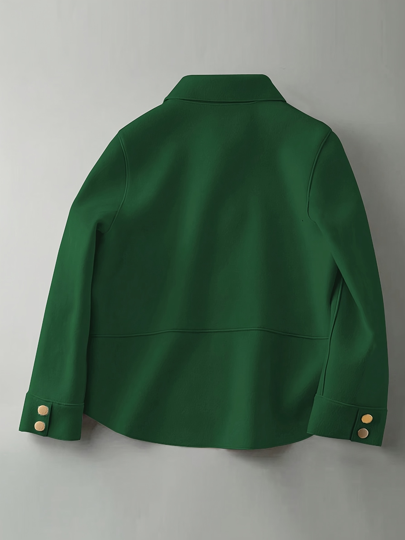 European and American Fashion Simple Women'S Collar Single Breasted High Quality Short Coat Lazy Casual Solid Color Long Sleeve Retro Temperament Loose Matching Fashion Shirt Women'S Coat