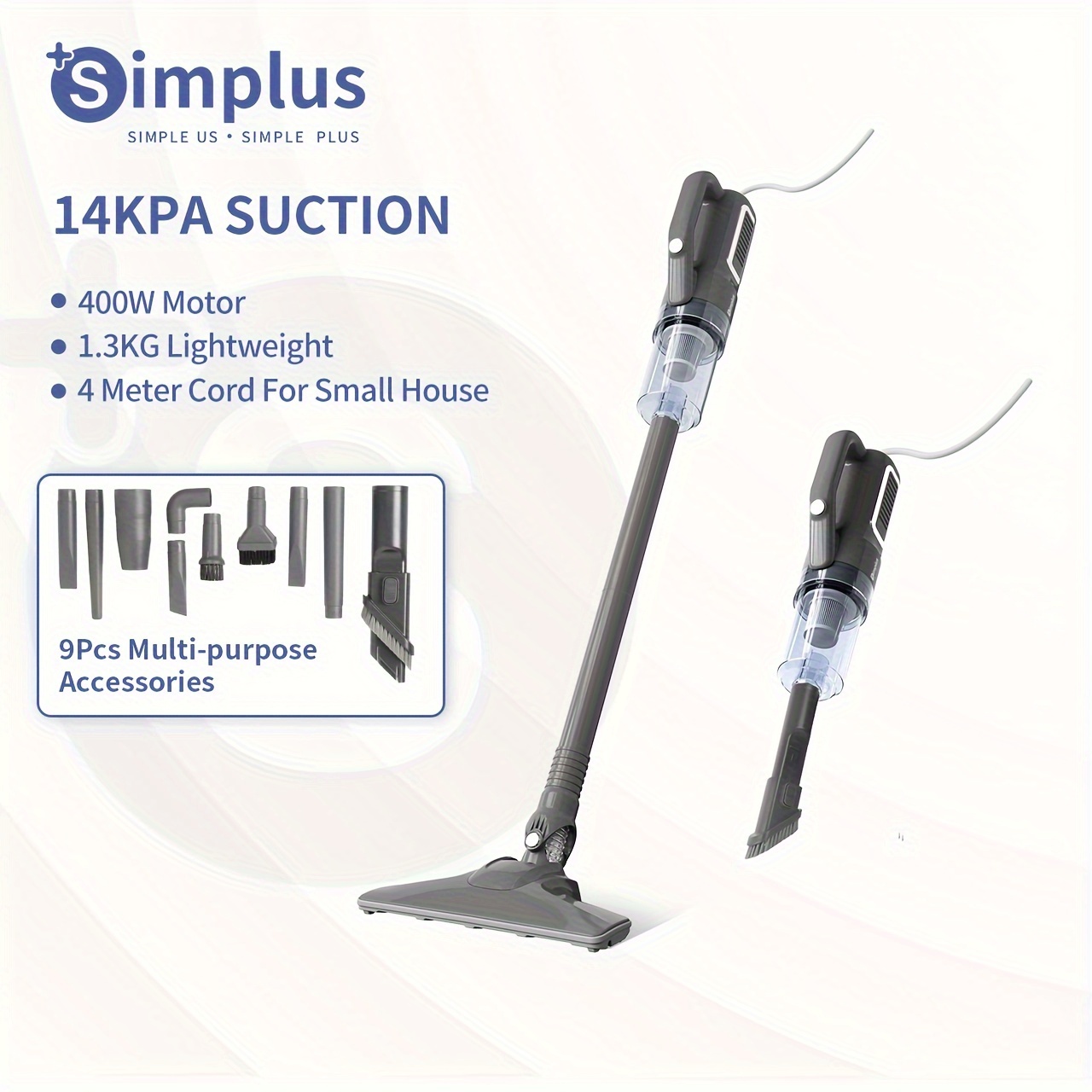 

Simplus Vacuum Cleaner, 16000pa Household Small Large Suction Power Strong Cleaning Wired Vacuum Cleaner