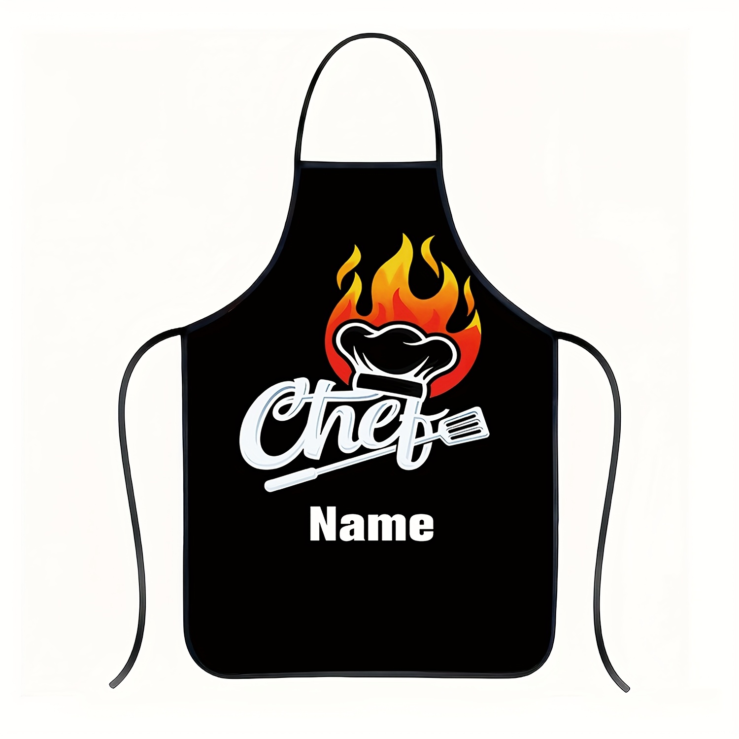 TEMU 1pc Customizable Father's Day Kitchen Apron - Personalized Name Or Slogan, 150g/m² Thick Polyester, Cooking, Bbq, Steak, & Sausages, Outdoor &