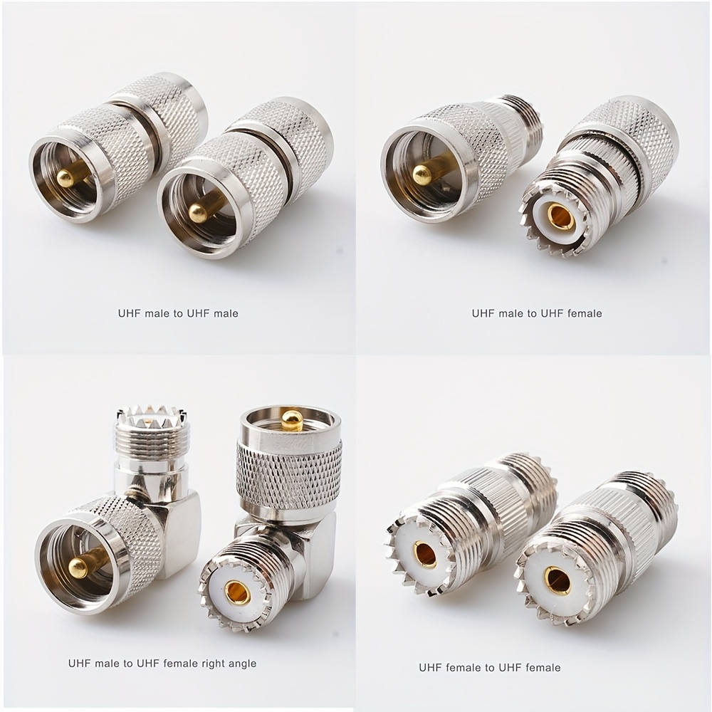 4 stuks UHF naar UHF RF Coaxiaal Adapter - Laagverlies Coax Connectors, Verguld voor lage verliezen & interferentie, Duurzame -Oxidatie Coaxiaal Adapters Geschikt voor Lab, RF Systemen, Radio, Magnetron Antennes