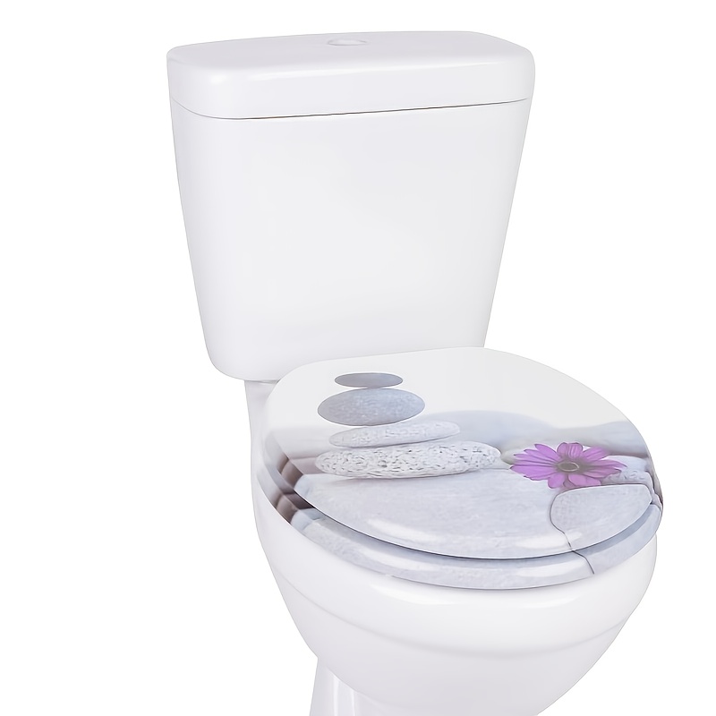 Image of Sainos Mdf Toilet Seat With Soft Close Mechanism, O-shaped Toilet Seat With Adjustable Alloy Hinges Prevent Rusting, 150kg Load Capacity
