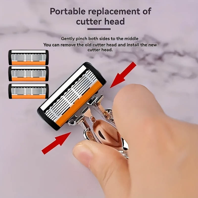 Men's Stainless Steel Safety Razor with Replacement Blades