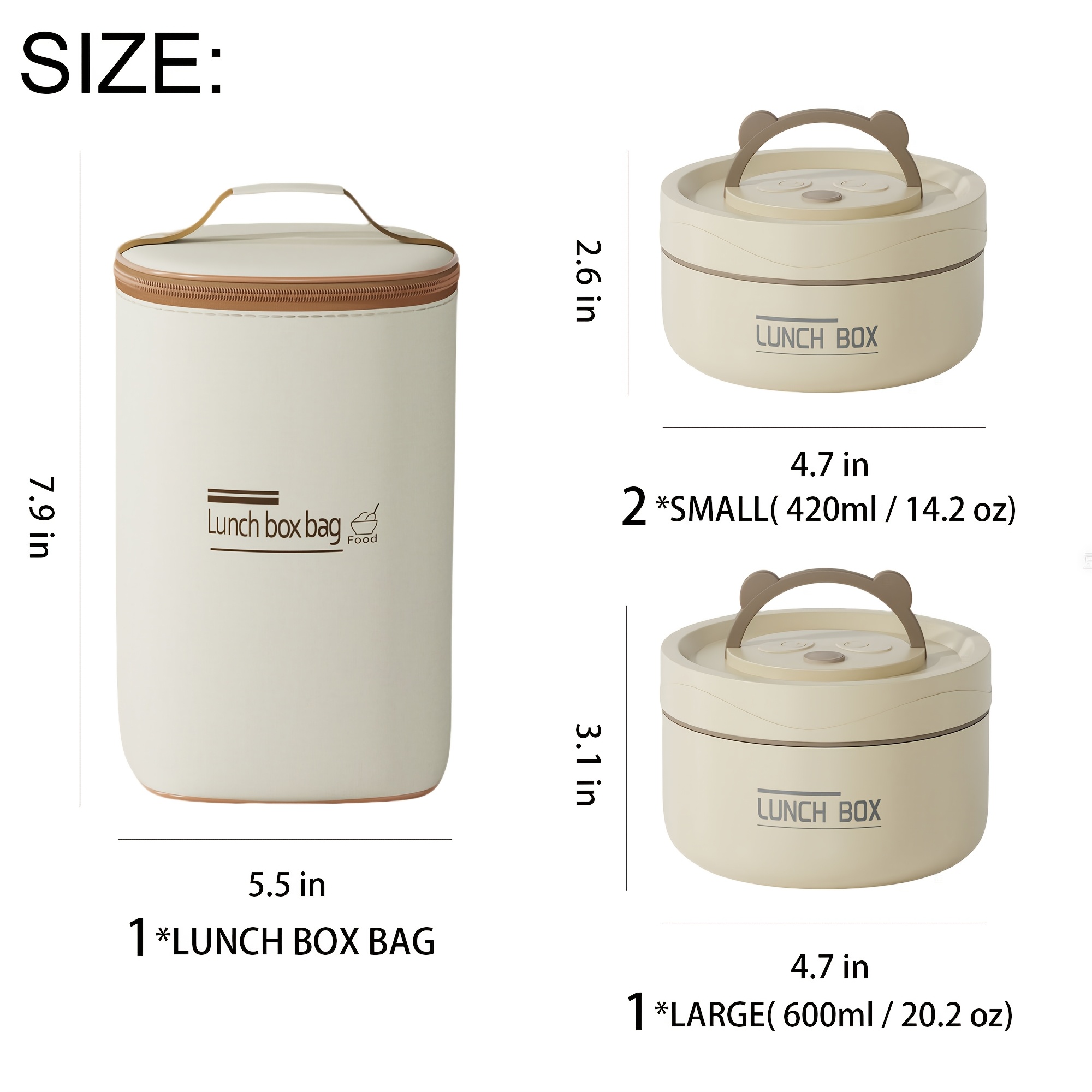 Image of 3pcs Panda 304 Stainless Steel Lunch Box Set, With Panda Themed Lid, Suitable For School, Office, Picnic. Ideal For Meal Prep, Bento, Food Storage. Perfect Lunch Box Gift (back To School Essential)