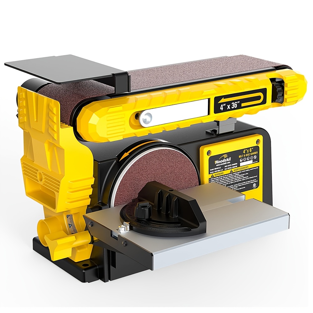 TEMU 4.5-amp Belt Disc Sander Combo, 4 X 36 In. Belt And 6 In. Disc Sander With 3/4hp Motor, Belt Sander For Woodworking With Base, Bench Sander
