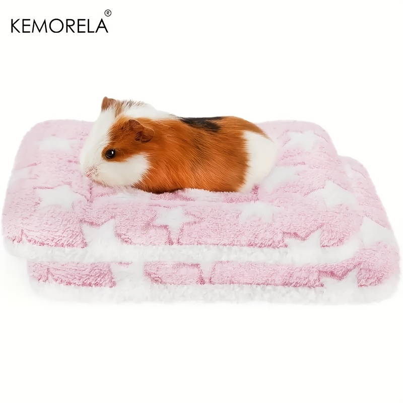 

2-pack Kemorela Washable Polyester Guinea Pig Bedding, Warm Fleece Pet Mattress For Rabbits, Mice, Hedgehogs, Squirrels, - Comfortable Small Animal Sleep Mat With