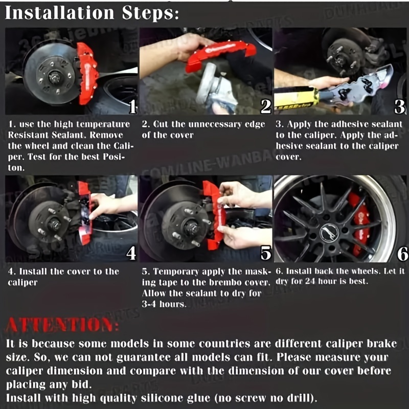 abs car brake caliper cover red for wheel modification front placement heat resistant vehicle accessory details 7