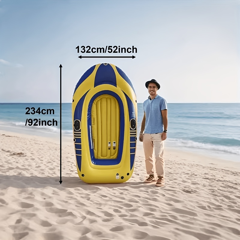 Image of Inflatable Fishing Boat - Durable, Heavy-duty Pvc Construction With 160kg Capacity, Dual Air Chambers For Stability, No Paddles, No Air Pump, Just A Boat