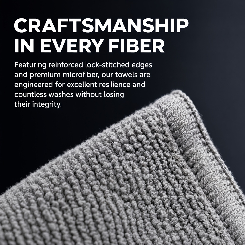 5pcs Thick Microfiber Cleaning Cloths, Strong Absorbent Streak-free, Reusable Wet Dry Multi-use Rags For Kitchen Bathroom Car Glass Cleaning