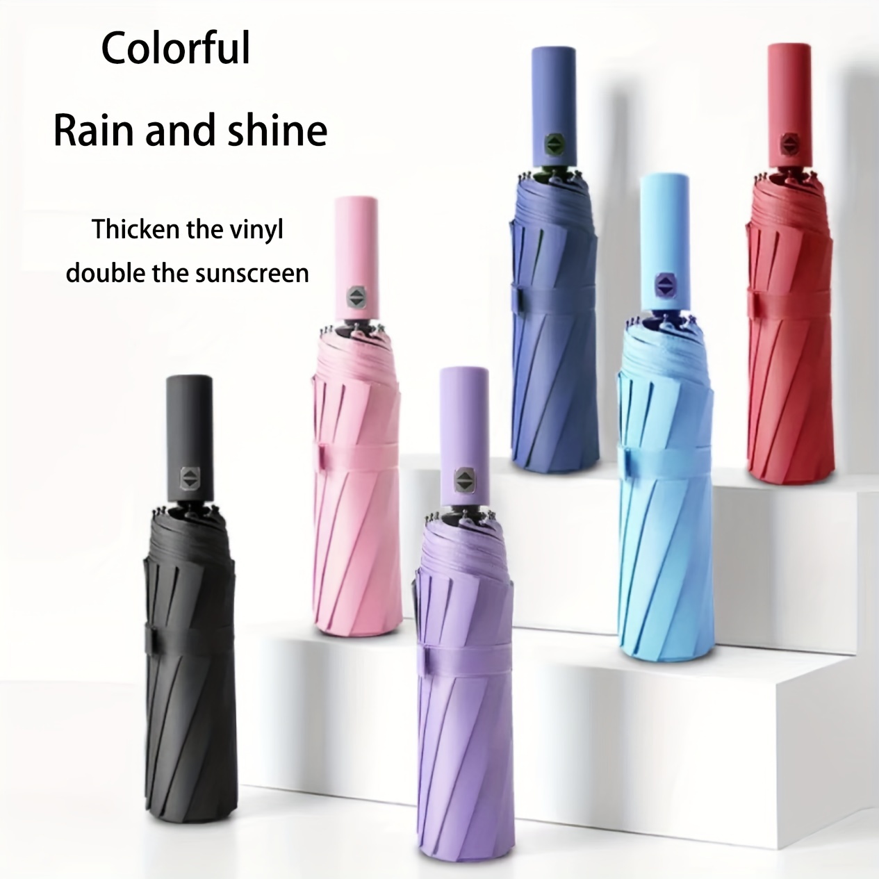 

Fashionable Simple Style Folding Sun And Rain Dual-use Automatic Umbrella, 24-rib Durable Windproof Umbrella With Uv Protection