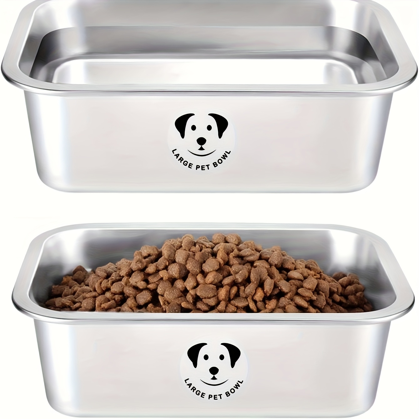 stainless   bowl for large dogs high capacity durable metal food water dish with ergonomic handles easy   for extra large breeds dog food bowl large dog feeding modern    