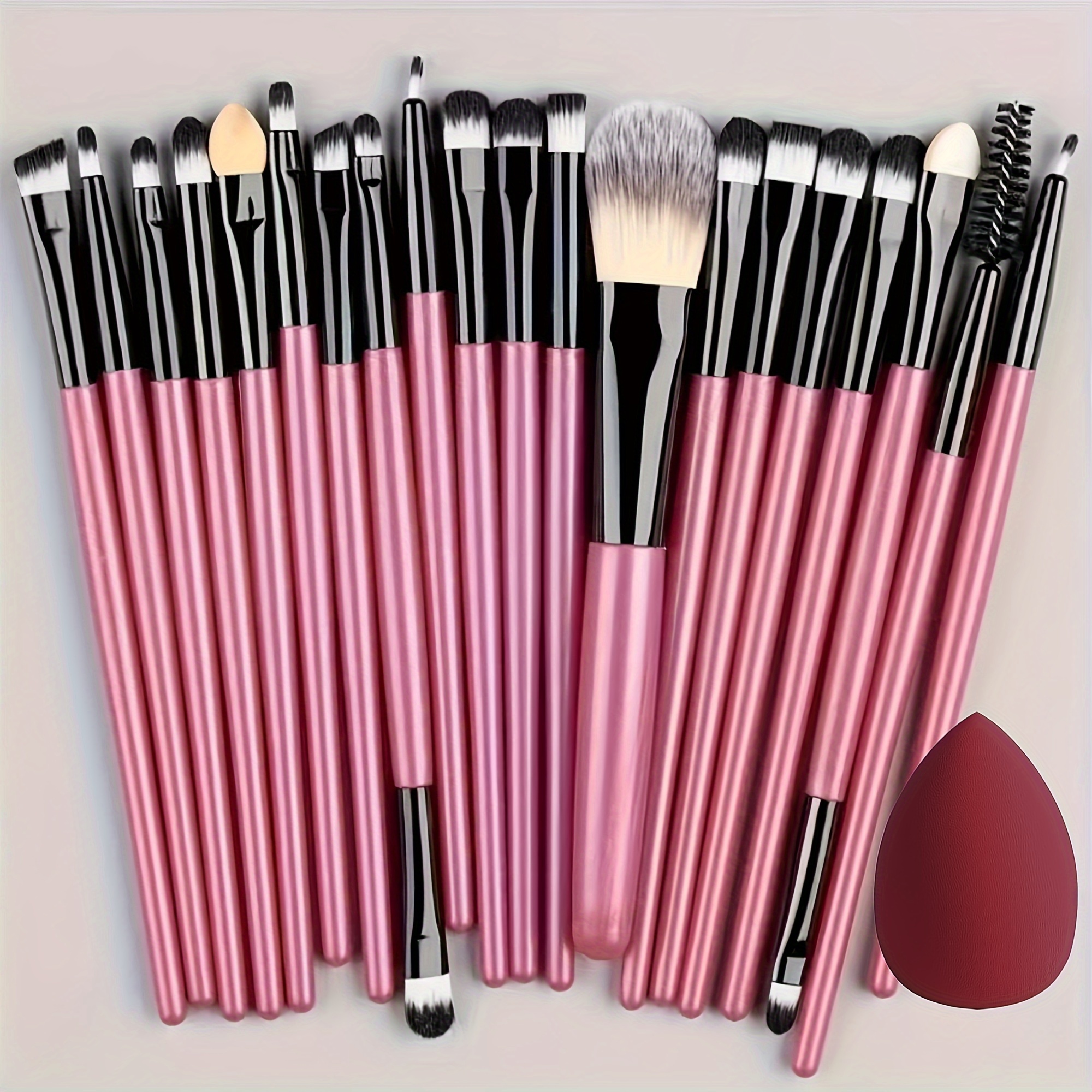 

20pcs Set - , Fluffy & Hypoallergenic For Foundation, Blush, Powder & - Includes Brushes & Sponge - 's Day Or