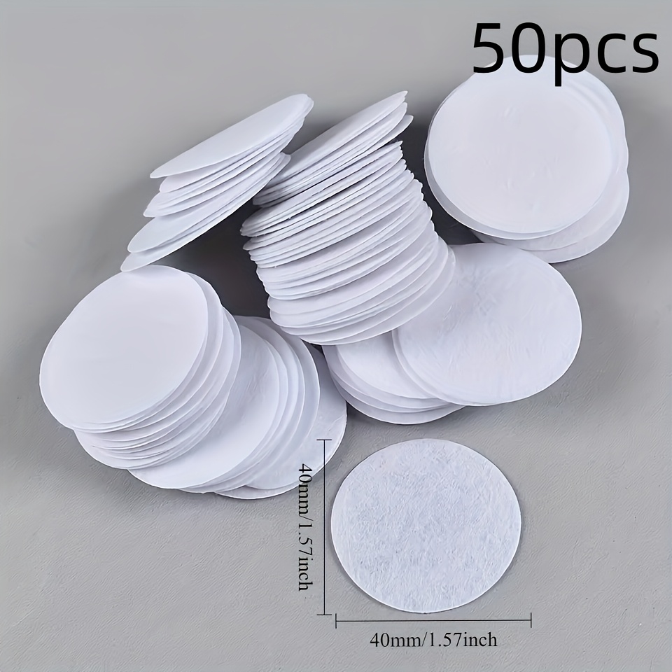White 50pcs 20mm/40mm Felt Cloth Flower Pads, Round Flat Bottom Suitable For Crafts