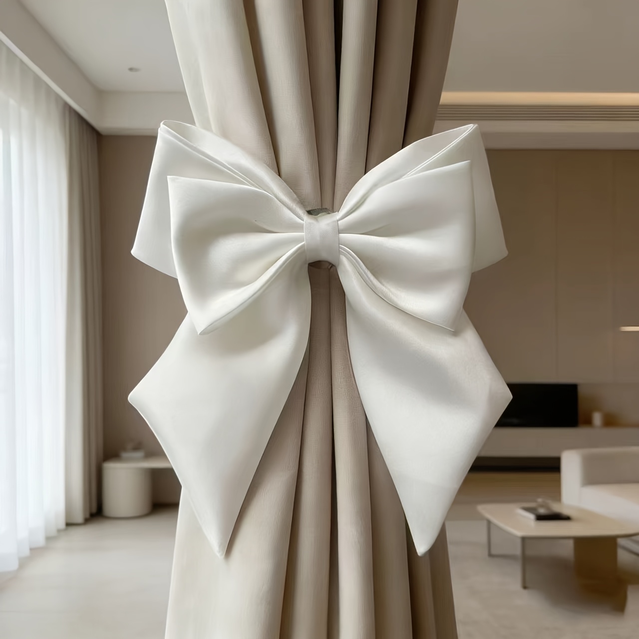 french style cream white bow curtain tiebacks suitable for elegant bow shaped window holdbacks luxurious holders for drapes blinds curtains management for pets french country style details 3