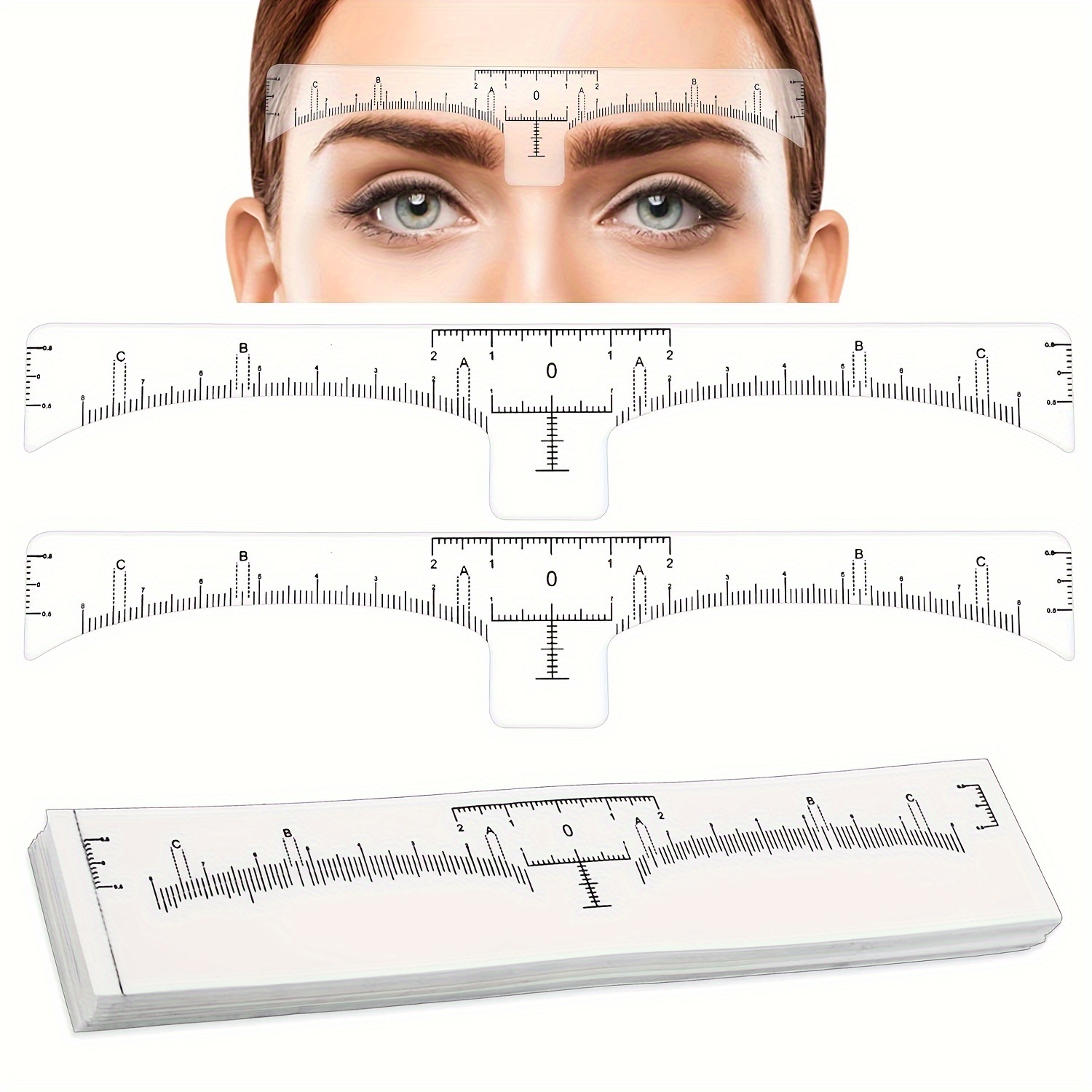 

10pcs Règle de Sourcils de pour Microblading et Maquillage Permanent - Marques de Mesure pour une Application Précise