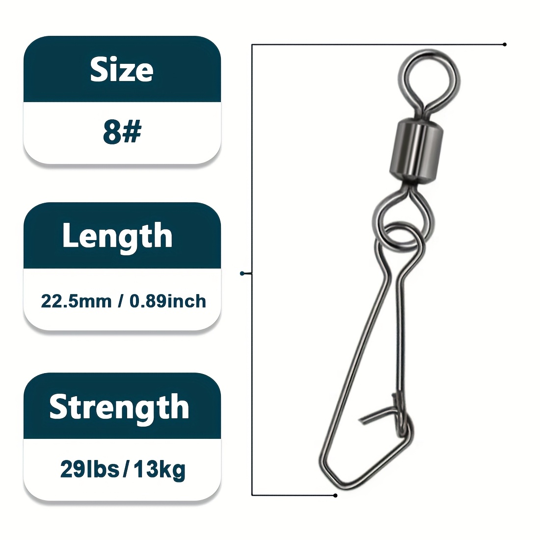 Image of 9km Swivels Fishing Snap 50pcs Quick Change Swivel Tackle Swivels Saltwater Fishing Swivel Clip Hooks Lure Connector Kit
