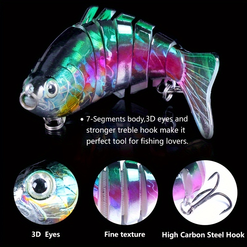 

1pc Multi-segment Hard Bait, Realistic Fishing Lure With Treble Hook For Saltwater