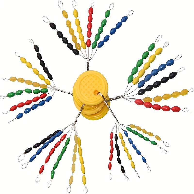 Rubber Fishing Rubber Stoppers, 30-in-1, Oval, Colorful Space, Fishing Float Stops, Float Positioning, Fishing Tackle Accessories
