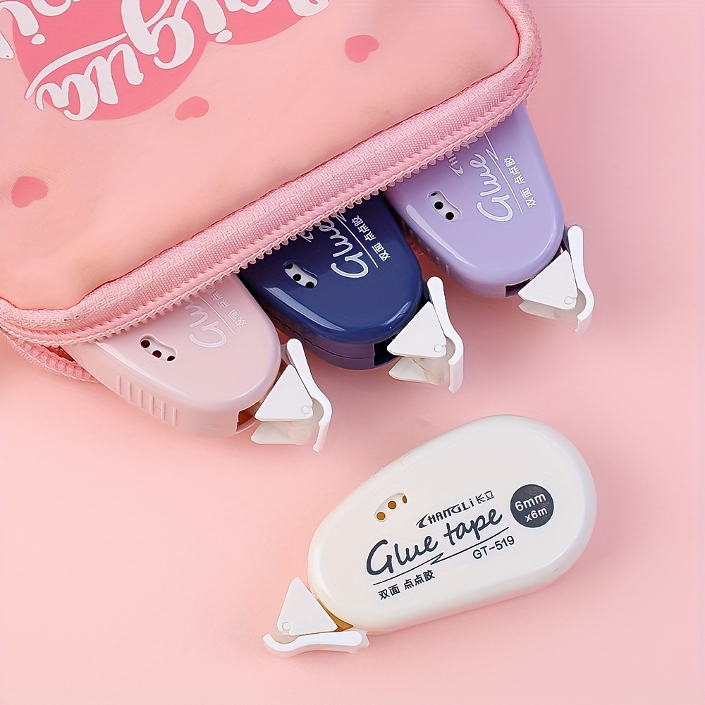 CURLING TAPE Double-Sided Adhesive Dots - 6.0meter x 0.6cm Easy Peel Roller Tape in Pink, Purple, Blue - Ideal for Scrapbooking, Collage & Photo Albums - Versatile for School, Office & Packaging Needs