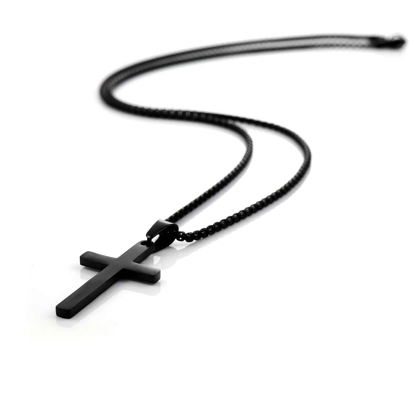Image of Stylish Men' Steel Necklace, Minimalist Male Pendant, Fashionable Gift For Boyfriend Or Husband
