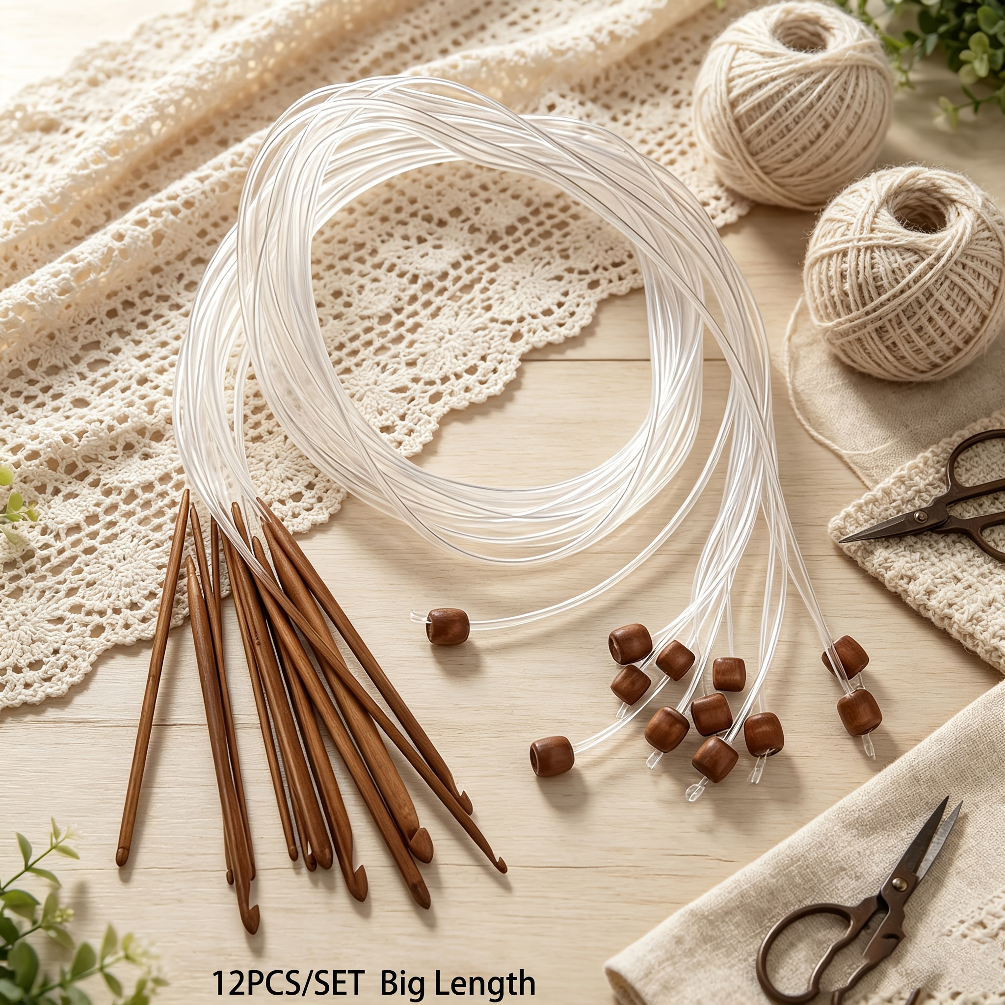 TEMU Ensemble de Crochet Tunisien, Outil de Création de pour Cours d'Artisanat et Voyage, Ensemble de Crochets pour Débutants et , de Poignée