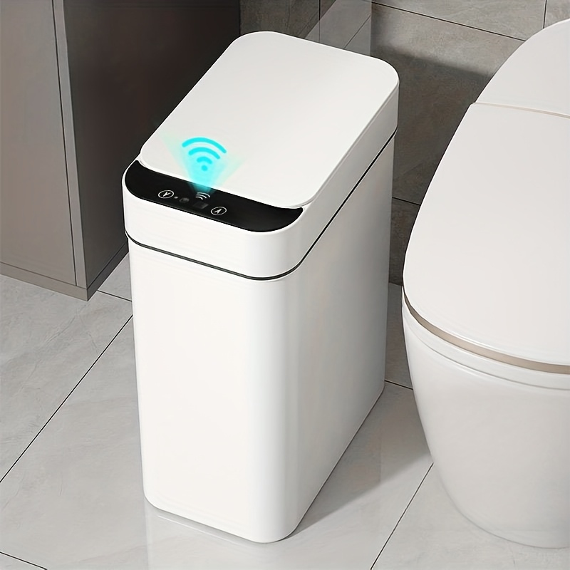 white bathroom 2pcs 1 touchless trash 2 94 gallon