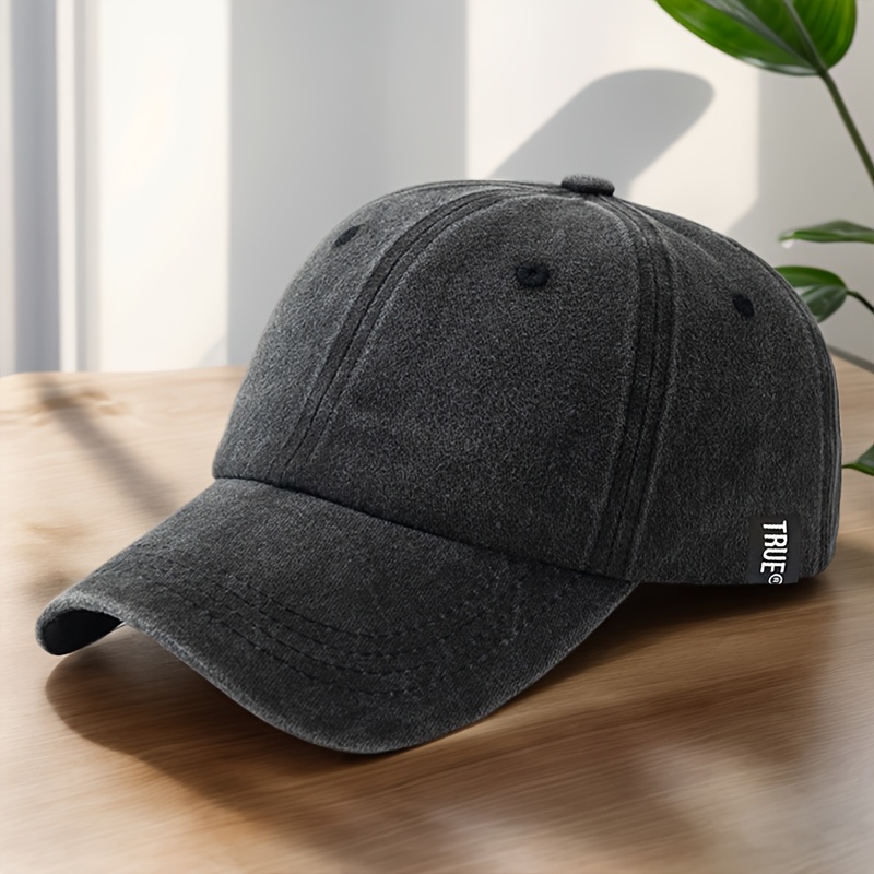 TEMU Gorra de béisbol con etiqueta de tela TRUE , unisex, para uso en exteriores, a y versátil, gorra snapback de moda