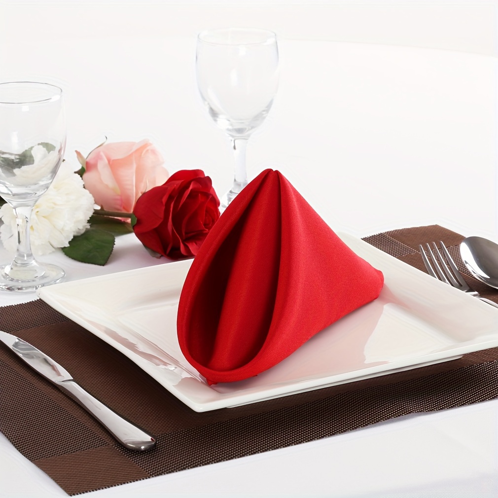 

12pcs, Mouth Cloth 15in*15in (38*38cm), Solid Color Napkins, Beautiful And Elegant Design Napkins, For Home, Restaurant Or Special Event,