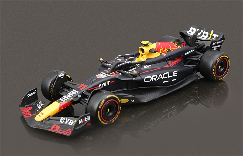 BURAGO 1:43 Scale Red Bull Racing RB20 Formula 1 Die-Cast Model Car with #1 & #11 Numbered - Collectible Zinc Alloy Racing Car, Push-Action Action Figure for Motorsport Fans, Display Gift