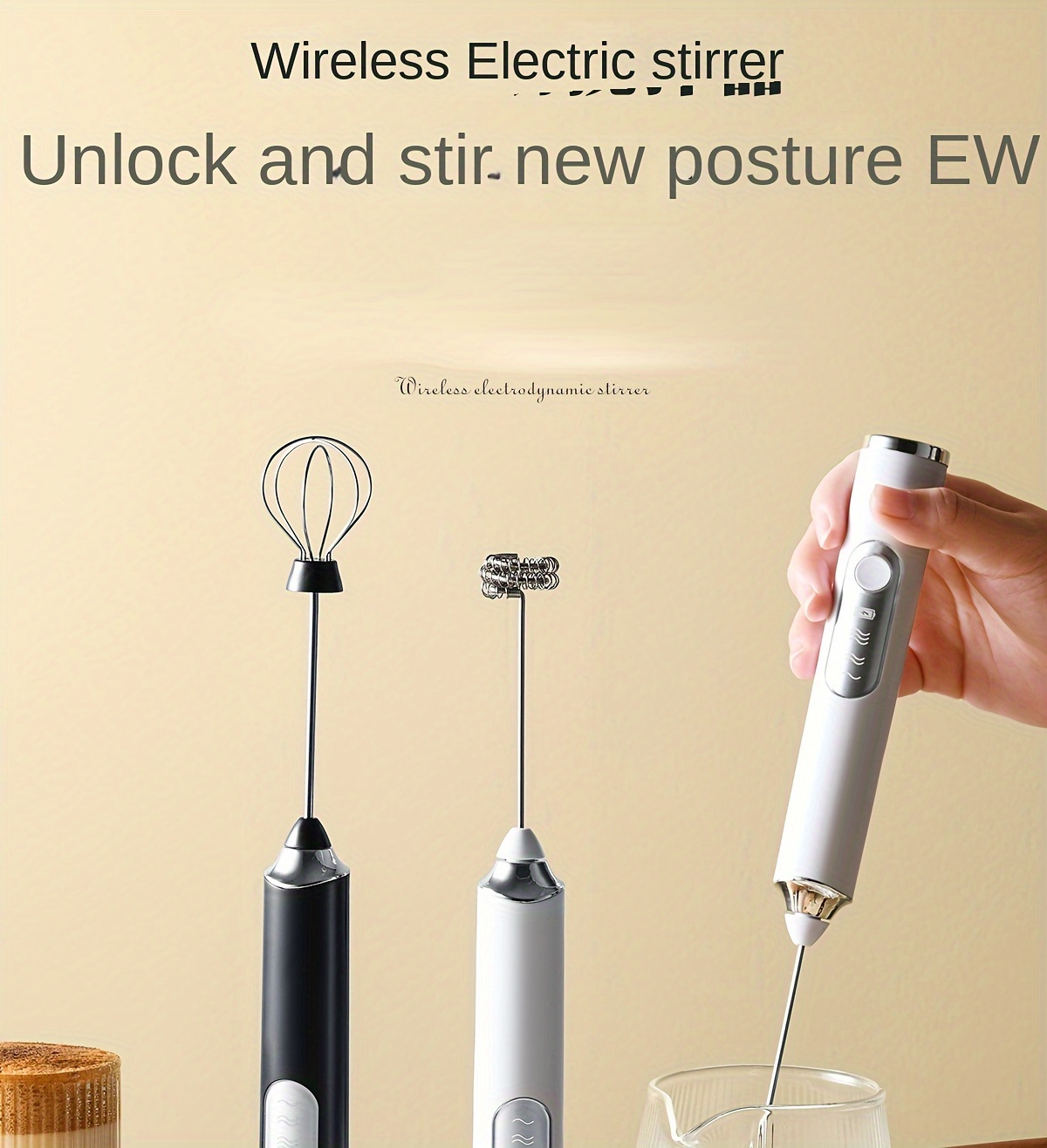 popular   portable electric milk frother with usb charging automatic coffee maker rechargeable lithium battery 1200mah milk frother rechargeable details 0