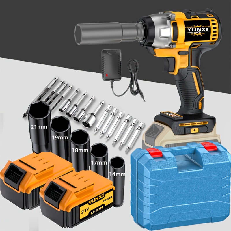TEMU 21v Cordless Impact Wrench And Drill Combination Set, High Torque Car Repair Tool Set Suitable For Car Repair And Home Diy, Including Battery