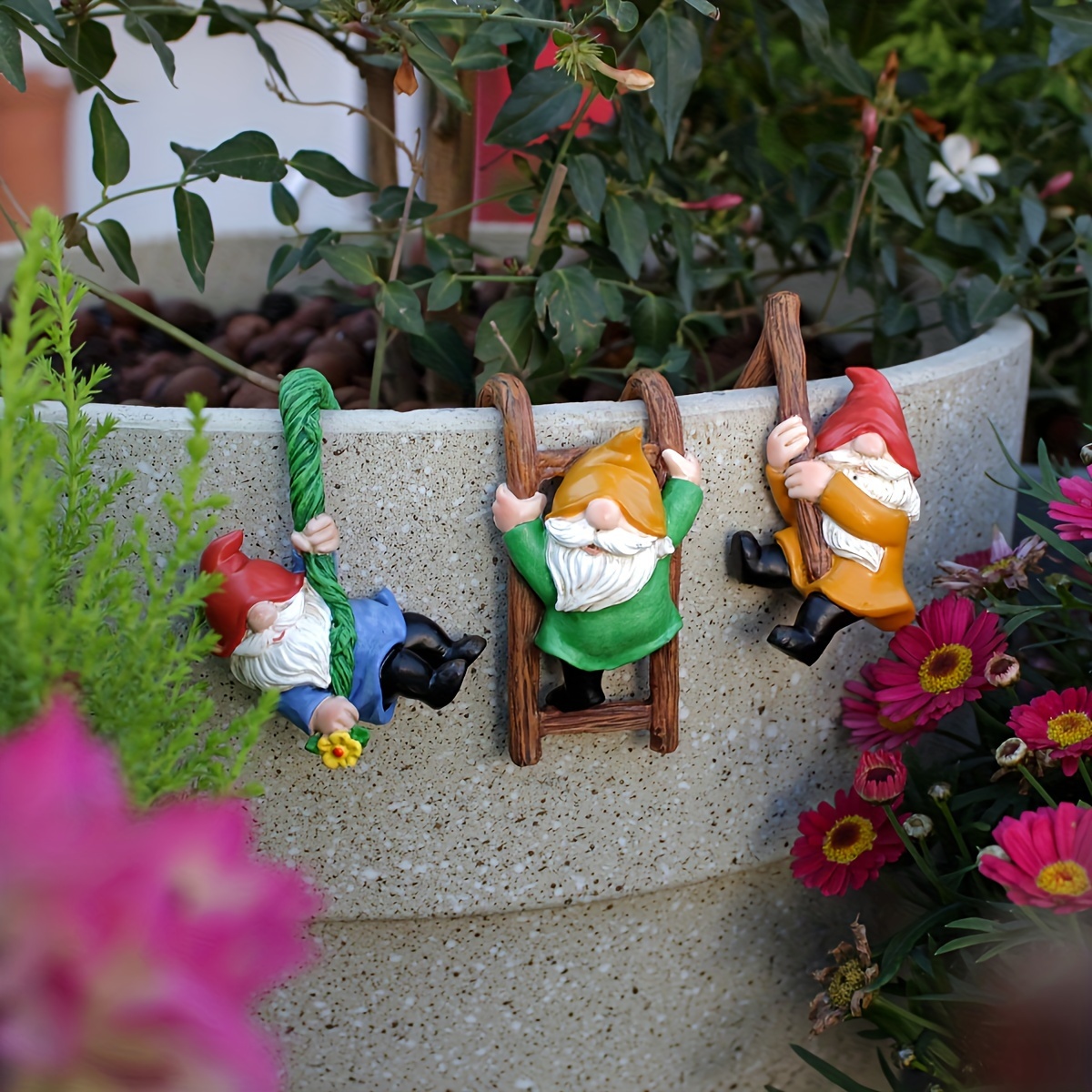 

3- Set Of Gnomes: Hanging Statues For And Decor - For Christmas, Easter, , 's Day, And Day