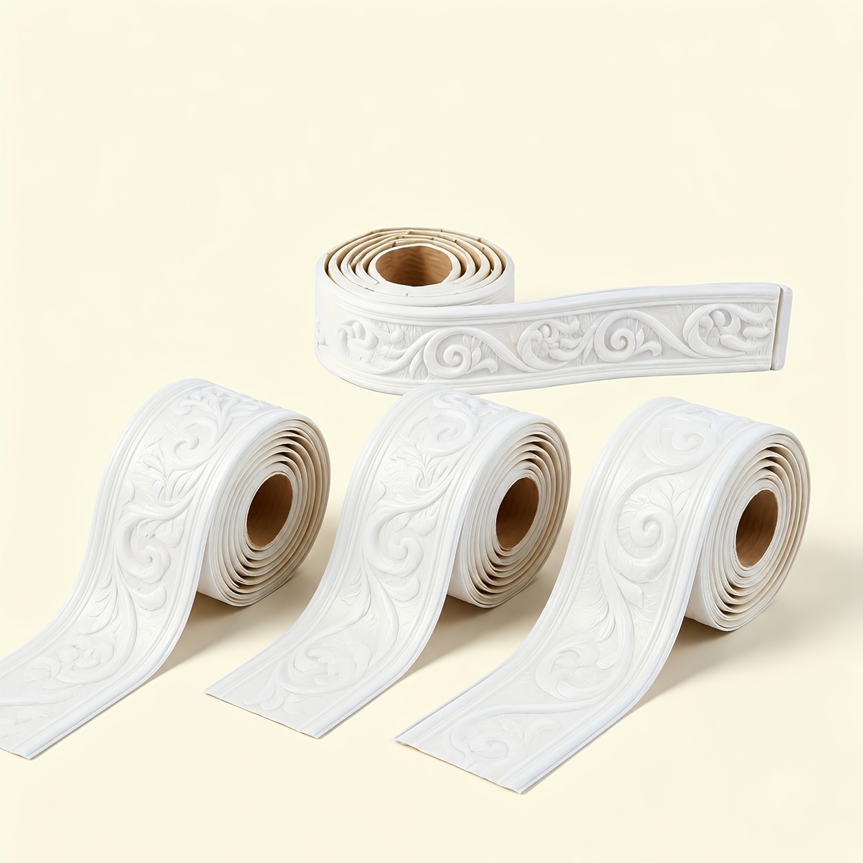 TEMU 4 Rolls 3d Wall Decor, Crown-shaped Peel-and-stick Stickers, Width 5.05 Cm, Length 4.6 Meters, Self-adhesive Skirting, Decorative Wallpaper