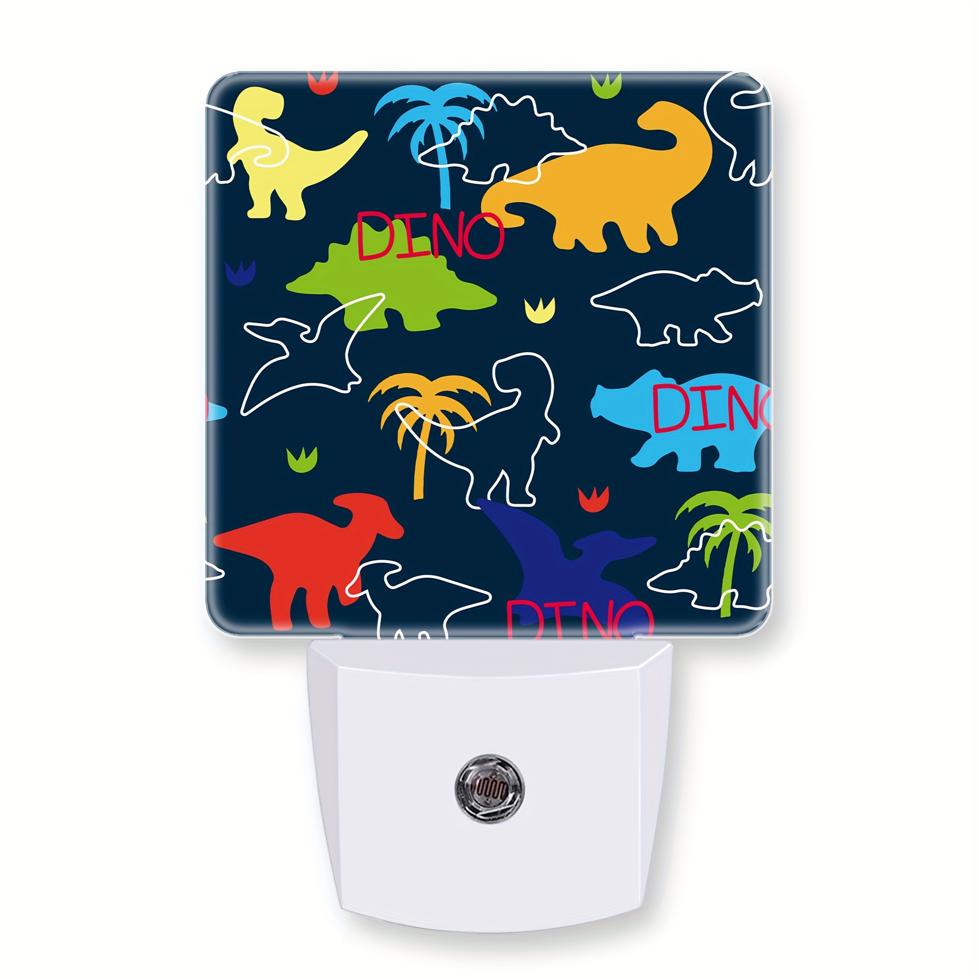 

Colorful Silhouette Dinosaurs Night Light For Kids, Led Night Light Plug Into Wall With Dusk To Dawn Sensor For Women Men Room Decor, Hallway, Kitchen, Bathroom, Stairs