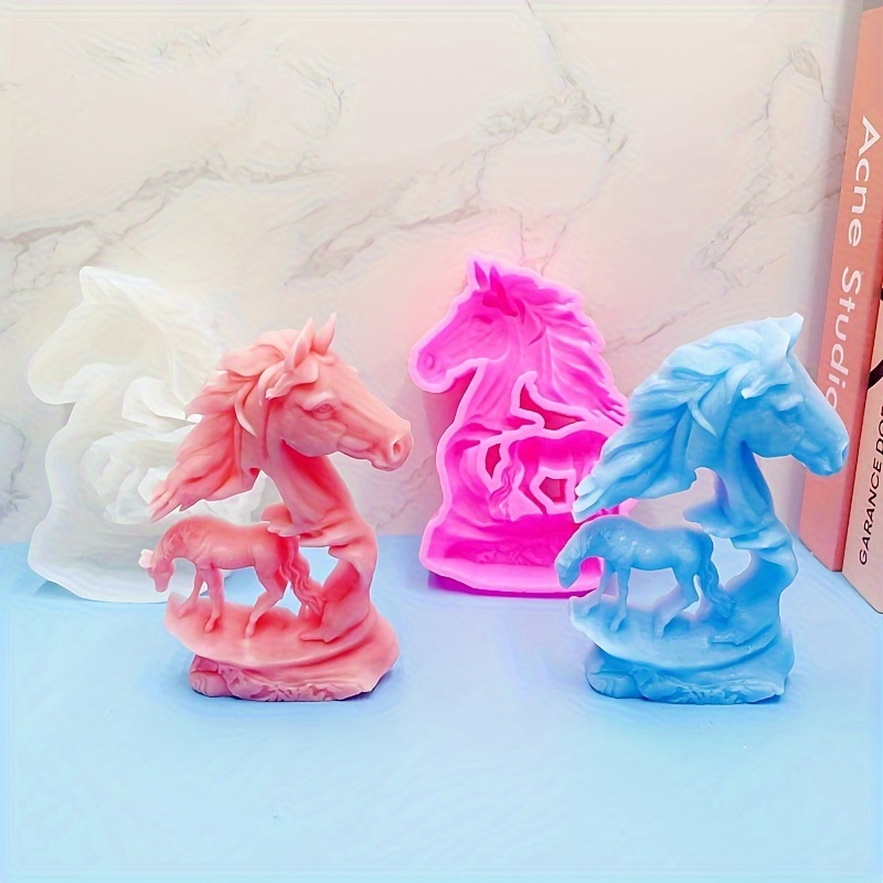 

Pony Aromatherapy Candle Silicone Mold Running Pony Gypsum Decoration Ornament Mold Candle Soap Decoration Silicone Mold