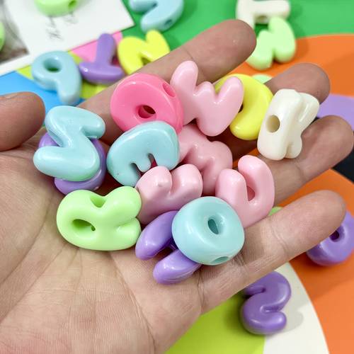 500g approximately 175pcs fun colored 3d letter beads designed a z letter acrylic 6mm large hole acrylic letter beads english beads used for necklace bracelet phone decoration chain loose beads jewelry making beads