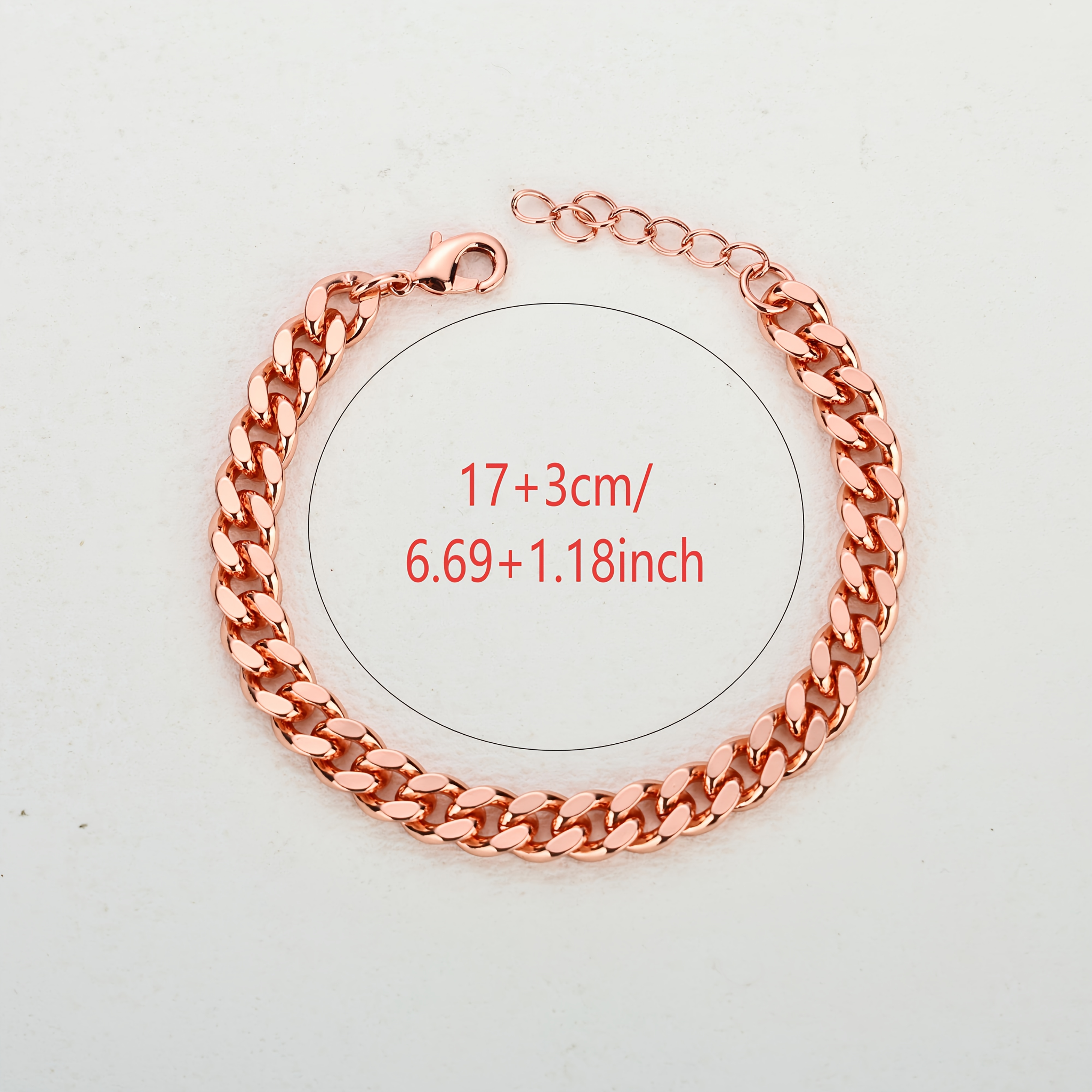 TEMU Bracelet Made Of Copper With A Cuban , Available In Widths Of 5mm, 7mm, 9mm, And 12mm, And Thicknesses Of 0.20", 0.28", 0.35", And 0.47". It