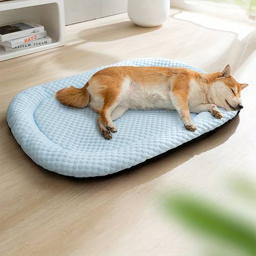 1pc Cooling Mat For Dogs, Summer Heat Relief Breathable Pet Bed, Comfortable Home Kennel Pad, Non-Slip Bottom, Pet Supplies Dog Cooling Mat Cooling Dog Bed