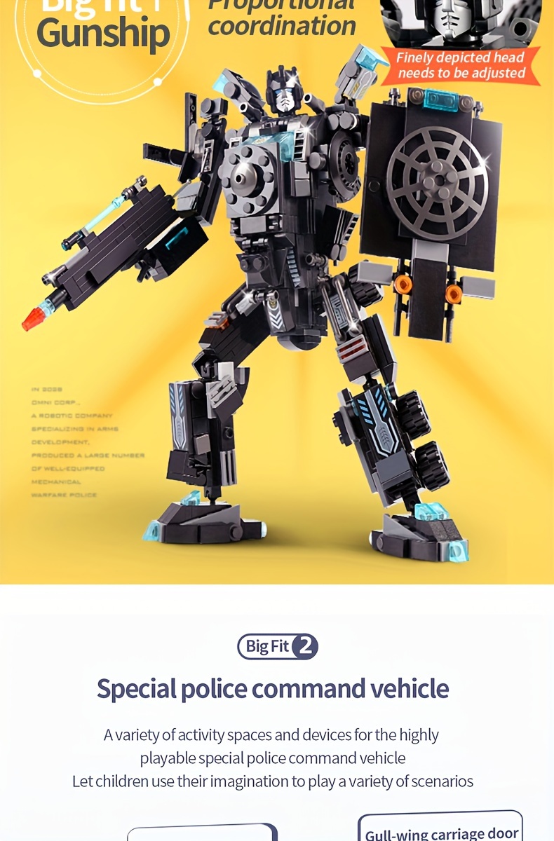 City Police Department Building Blocks Kit Toy, Police Car, Role-playing Toys for Boys And Girls, Halloween/Thanksgiving Day/Christmas Gift