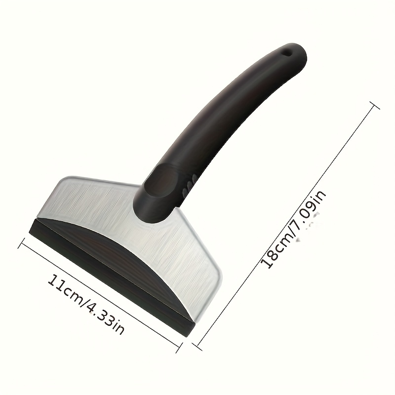 

[] Stainless Snow Shovel - Compact 7.08" X 4.33" Ice Scraper With Ergonomic Abs/silicone Handle, Winter Snow Removal Tool For Vehicles, Snow Remover For Car