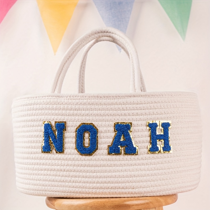 Pure Handmade Custom Basket with English Name Alphabet Template